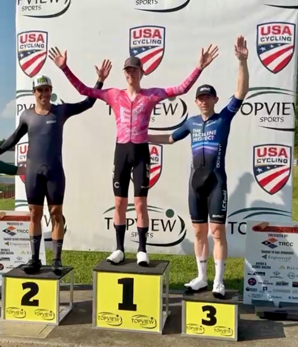 Tiago Depaula on the podium at the National Time Trial