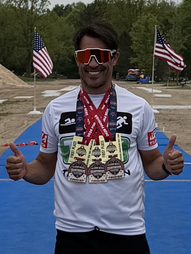 Tiago Depaula with his three national championship medals
